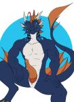  absurd_res animal_humanoid anthro aquatic_dragon dragon dragon_humanoid fan_character genitals hi_res humanoid male marine original_content penis solo sybervenn 