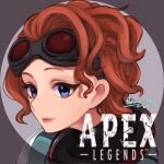  1girl absurdres apex_legends artist_name blue_eyes copyright_name dated goggles goggles_on_head hair_behind_ear highres hokuro56 horizon_(apex_legends) huge_filesize light_smile logo looking_at_viewer orange_hair short_hair smile solo upper_body 