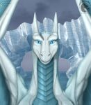  cold dragon feerone feral hi_res ice ice_dragon male muscular muscular_feral muscular_male rusty_dragon scales solo wings 