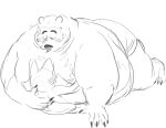  belly blush bottomwear clothing duo hug mammal obese overweight shorts simple_background sketch sugarcave ursid white_background 