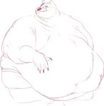  anthro belly biped breasts clothing mammal nipples obese overweight simple_background sketch solo sugarcave underwear ursid white_background 