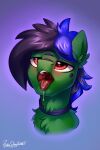  2021 2:3 absurd_res ahegao ambiguous_form ambiguous_gender black_mane blue_background blue_mane blush bodily_fluids bust_portrait chest_tuft collar dripping endel_frostlion english_text equid equine eyebrow_through_hair eyebrows fan_character fur gradient_background green_body green_fur hair hasbro hi_res horse icon jedayskayvoker looking_pleasured mammal mane multicolored_mane multicolored_tail my_little_pony open_mouth pony portrait purple_background purple_collar red_eyes saliva saliva_drip signature simple_background solo text tongue tongue_out translucent translucent_hair tuft 