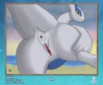  absurd_res anus beach bodily_fluids bodily_fluids_in_pussy butt clitoris dripping dripping_pussy female feral genital_fluids genitals hi_res iridiumx legendary_pok&eacute;mon looking_at_viewer looking_back lugia nintendo object_in_ass pinup pok&eacute;ball pok&eacute;mon pok&eacute;mon_(species) pose pussy pussy_juice seaside solo video_games 