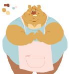  anthro apron biped bottomwear clothing humanoid_hands low_res mammal obese overweight pants shirt simple_background solo sugarcave topwear ursid white_background 