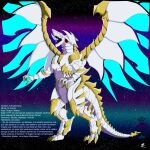  absurdres armor artist_request blue_eyes dragon dragon_horns dragon_wings flower highres horns monster original source_request space star_(sky) tagme wings 