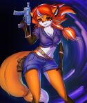  anthro artist_prisma6 bottomwear clothing female furry gun hi_res invalid_tag pinupgirl prisma6 ranged_weapon shorts solo weapon 