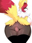  2021 3:4 anthro anthrofied anus areola bent_over big_areola big_breasts big_butt big_nipples braixen breasts butt clothing digital_drawing_(artwork) digital_media_(artwork) eye_through_hair eyebrow_through_hair eyebrows eyelashes eyeliner female fur genitals glistening glistening_body glistening_breasts glistening_butt glistening_genitalia glistening_pussy hair half-closed_eyes hi_res huge_breasts huge_butt legwear looking_at_viewer looking_back makeup narrowed_eyes nintendo nipples nude pink_areola pink_nipples pok&eacute;mon pok&eacute;mon_(species) pok&eacute;morph presenting presenting_hindquarters pukemilked pussy raised_tail red_body red_eyes red_fur simple_background snout solo thick_thighs thigh_highs translucent translucent_hair video_games white_background white_body white_fur wide_hips yellow_body yellow_fur 