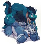  absurd_res anal anal_penetration anthro anthro_on_anthro anthro_penetrated anthro_penetrating anthro_penetrating_anthro badger blue_body blue_fur blush collar crocodilian domination duo ejaculation from_behind_position fur genitals green_body gus_(incredible_crocodile) hands-free haps hi_res holding_leash holding_object horn howlitebadger hyper leash lying male male/male male_domination male_penetrated male_penetrating male_penetrating_male mammal muscular mustelid musteline nude on_front penetration penis power_bottom reptile scalie sex simple_background submissive submissive_male white_background 