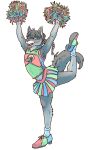  alpha_channel anthro bottomwear canid canine canis cheerleader cheerleader_costume cheerleader_outfit cheerleading_uniform clothed clothing crossdressing digital_media_(artwork) hi_res lavilovi looking_at_viewer male mammal pom_poms simple_background skirt solo tongue transparent_background wolf 