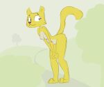  absurd_res anthro bethesda_softworks breasts felid female hi_res katia_managan khajiit leaning leaning_forward mammal nude prequel simple_background skunkwerks small_breasts solo the_elder_scrolls video_games webcomic yellow_body 