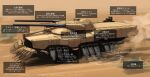 absurdres artist_name commission desert dust ground_vehicle highres hozumi_(ouchan) m1_abrams military military_vehicle motion_blur motor_vehicle no_humans original sand science_fiction size_comparison skeb_commission solo tank tank_turret translation_request vehicle_focus 