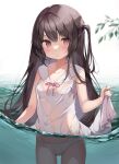  bra dress pantsu see_through sinnop10 skirt_lift summer_dress wet wet_clothes 