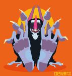  2019 3_toes absurd_res anthro chiropteran claws dakota_(pon-pon) feet female foot_focus hair_over_eyes hi_res long_toes mammal nun nun_outfit pawpads pon-pon_(artist) sitting solo stylized toe_claws toes 