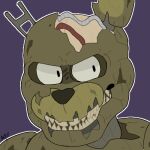  2018 alternate_version_at_source animatronic anthro big_teeth black_eyes bone buckteeth close-up corpse death dilated_pupils endoskeleton exposed_endoskeleton exposed_skull five_nights_at_freddy&#039;s freddy_fazbear&#039;s_pizzeria_simulator green_ears green_nose grey_sclera icon lagomorph leporid long_ears looking_aside looking_away low_res machine male mammal metal metallic metallic_body multicolored_ears notched_ear portrait purple_background rabbit robot scraptrap_(fnaf) sharp_teeth simple_background skull smile snazzamazing solo tan_body teeth torn_arm torn_body two_tone_ears video_games wire 