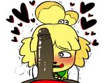  &lt;3 &lt;3_eyes alipixel animal_crossing anthro blush canid canine canis clothed clothing colored colored_sketch dark_body dark_skin domestic_dog duo edit faceless_male female fur genitals human human_on_anthro interspecies isabelle_(animal_crossing) male male/female mammal nintendo open_mouth penis tongue tongue_out vein veiny_penis video_games yellow_body yellow_fur 