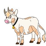  2019 ambiguous_gender anthony_(goldiescales) bell bell_collar black_collar bovid bovine brown_hooves cattle collar cowbell feral goldiescales hooves mammal quadruped simple_background trans_(lore) trans_man_(lore) white_background 