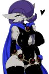  2021 absurd_res ashraely big_breasts blue_hair breasts cape clothed clothing curvy_figure dc_comics female fusion gardevoir grey_body grey_skin hair hi_res humanoid leotard nintendo not_furry pok&eacute;mon pok&eacute;mon_(species) raven_(dc) raven_gardevoir_(ashraely) simple_background skimpy solo teen_titans text video_games voluptuous white_background wide_hips 