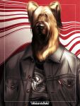  3:4 absurd_res anthro benjamin_ratterman briard canid canine canis clothing denim denim_clothing denim_jacket digital_media_(artwork) domestic_dog hair hair_over_eye herding_dog hi_res male mammal one_eye_obstructed pastoral_dog sheepdog skater solo 