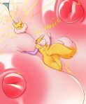  absurd_res big_breasts breast_expansion breasts clothing digimon digimon_(species) expansion female hi_res huge_breasts hyper hyper_breasts hyper_drive legwear nipple_piercing nipples nude piercing renamon simple_background smile thick_thighs thigh_highs winter_nacht 