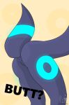  ambiguous_gender bent_over blue_body blue_fur butt digital_drawing_(artwork) digital_media_(artwork) dstitan eeveelution english_text fur glowing glowing_markings hi_res male markings nintendo nude pok&eacute;mon pok&eacute;mon_(species) shaded shiny_pok&eacute;mon simple_background small_waist tagme text umbreon video_games 