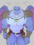  activision anthro arm_wraps blue_body blue_eyes blue_nipples blue_scales bubba_(spyro) dragon fangs featureless_crotch hi_res horn koffisusu69 looking_at_viewer male membrane_(anatomy) membranous_wings muscular muscular_anthro muscular_male nipples pecs pink_tongue scales simple_background solo spikes spikes_(anatomy) spyro_reignited_trilogy spyro_the_dragon tongue tongue_out video_games wings wraps 
