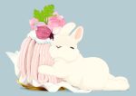  animal blue cake cherry_blossoms flowers food lilac_(pfeasy) nobody original rabbit 