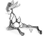  anthro female hare harlotmonster horn jackalope lagomorph leporid mammal rubber solo 