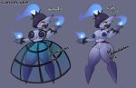  big_breasts breasts chandelure clothed clothing female fire gardevoir genitals grey_background humanoid hybrid meowcaron nintendo nipples not_furry pok&eacute;mon pok&eacute;mon_(species) pussy pussy_floss simple_background solo topless video_games wide_hips 