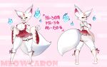  anthro areola big_breasts big_butt bottomwear breasts butt canid canine clothing female fox fur hi_res legband mammal meowcaron nipples panties skirt solo thighband thong underwear watermark white_body white_fur 