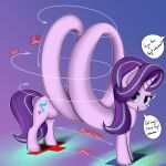 1:1 2021 absurd_res blue_background blue_body coiling english_text equid equine female feral friendship_is_magic hair hasbro hi_res horn long_body long_starlight_glimmer looking_at_viewer mammal my_little_pony purple_hair ser-p simple_background smile solo speech_bubble starlight_glimmer_(mlp) text unicorn 