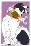  amaterasu anthro black_hair butt capcom cosplay deity female fluffy fluffy_tail fuf fur hair hi_res looking_back neck_tuft nintendo nude pikachu pok&eacute;mon pok&eacute;mon_(species) rear_view solo tuft video_games white_body white_fur ōkami 