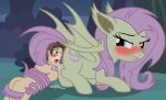  2014 absurd_res badumsquish bat_pony bestiality blue_eyes blush bodily_fluids bound butt equid fangs female feral flutterbat_(mlp) fluttershy_(mlp) friendship_is_magic genital_fluids genitals hair hasbro hi_res human human_on_feral interspecies male male/female mammal membrane_(anatomy) membranous_wings messy_hair my_little_pony nude pink_hair prehensile_tail pussy pussy_juice quadruped red_eyes wings 