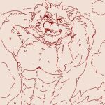  abs after_shower anthro barrel_(live-a-hero) canid canine canis live-a-hero low_res male mammal muscular muscular_anthro muscular_male nipples nude pecs run_aki wet wolf 