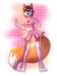  anthro candy canid canine clothed clothing crossdressing dessert food fox girassol girly lollipop luvini male mammal solo 