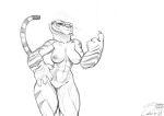  abs absurd_res anthro beckoning bedroom_eyes breasts dreamworks felid female genitals gesture hi_res kung_fu_panda looking_at_viewer mammal master_tigress monochrome muscular muscular_female narrowed_eyes navel nipples nude pantherine pussy sabrotiger seductive simple_background sketch smile solo stipes thick_thighs tiger 