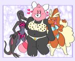  &lt;3 2020 anthro anthrofied bewear bikini bikini_bottom bikini_top breasts cleavage clothed clothing female female/female group hi_res lagomorph lopunny mammal nintendo overweight overweight_anthro overweight_female pok&eacute;mon pok&eacute;mon_(species) salazzle scalie shortstackflapjacks smile standing swimwear ursid video_games 