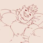  anthro bed belly first_person_view furniture gouryou looking_at_viewer low_res male mammal musclegut nipples nude pecs run_aki suid suina sus_(pig) tokyo_afterschool_summoners tusks video_games wild_boar 