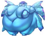  absurd_res belly big_belly big_breasts blue_body breasts female fin hi_res hyper hyper_belly marine morbidly_obese nintendo obese ocarina_of_time overweight princess_ruto purple_eyes simple_background solo the_legend_of_zelda thick_thighs unknown_artist video_games white_background zora 