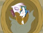  badumsquish bedding bird_nest birds_nest blanket blue_hair blush cuddling equid equine eyes_closed feather_preening feathers female friendship_is_magic gilda_(mlp) hair hi_res horn male male/female mammal my_little_pony nest personal_grooming pillow shining_armor_(mlp) social_grooming unicorn 