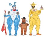  2021 animatronic anthro avian barefoot bib big_breasts bird blue_body bow_tie bow_tie_only breasts brown_body chicken colored_sketch crossgender curvy_figure feet female five_nights_at_freddy&#039;s five_nights_at_freddy&#039;s_2 galliform gallus_(genus) group hi_res huge_breasts lagomorph leporid little_hareboy machine male mammal mostly_nude nude phasianid rabbit red_bow_tie robot thick_thighs toy_bonnie_(fnaf) toy_chica_(fnaf) toy_freddy_(fnaf) ursid video_games voluptuous white_body wide_hips yellow_body 