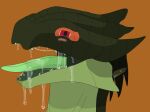  absurd_res blush bodily_fluids crocodile_skink female green_body green_scales hi_res lizard open_mouth red-eyed_crocodile_skink reptile saliva scales scalie skink solo teeth thegamingzilla tongue tongue_out 