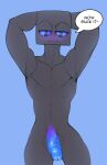  anthro balls big_penis black_body black_skin blush bodily_fluids cum enderman endertwinks english_text erection genital_fluids genitals humanoid looking_at_viewer male male/male minecraft mojang monster not_furry nude penis purple_eyes sex simple_background skinny solo teeth text video_games 