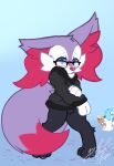 2021 anthro biped black_body black_fur blue_background braixen brown_body brown_fur clothed clothing crotch_tuft dipstick_tail eevee embarrassed eyewear feral flustered fur gingy_(gingy_k_fox) gingy_k_fox glasses group hoodie inner_ear_fluff legendary_pok&eacute;mon multicolored_tail nintendo pok&eacute;mon pok&eacute;mon_(species) purple_body purple_fur red_body red_fur scissors shaymin shiny_pok&eacute;mon signature simple_background sky_forme_shaymin solo_focus standing topwear tuft video_games white_body white_fur 