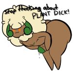  anonymous_artist anthro bent_over big_butt bodily_fluids butt cum cum_on_penis english_text foreskin genital_fluids genitals looking_at_viewer male meme nintendo nipples penis pok&eacute;mon pok&eacute;mon_(species) simple_background solo stop_thinking_about_sex text uncut video_games whimsicott white_background 