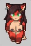  accessory animated anthro breasts canid canine dark_hair female fox fur hair_accessory jamie_(novaduskpaw) mammal nipples orange_body orange_fur pixel short_playtime solo wbnsfwfactory 