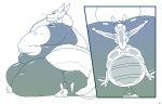  ant anthro arthropod big_butt bodysuit butt clothing dragon duo ear_piercing ear_ring facesitting hi_res honeypot_ant hymenopteran insect male markus_mccraig_(scales) molly_rosewood_(scales) overweight piercing size_difference skinsuit tattoo tight_clothing vantablackbox 