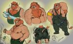  2021 anthro belly bulge butt clothing eyewear glasses hi_res male mammal moobs multiple_poses nipples overalls overweight overweight_male pose pure_command solo suid suina sus_(pig) wild_boar 