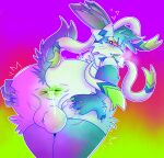  &lt;3 absurd_res anthro anus balls big_balls big_butt bodily_fluids breath butt claws cum cum_in_ass cum_inside cum_leaking eeveelution feral fluffy genital_fluids genitals hi_res huge_filesize male male/male nintendo panting pok&eacute;mon pok&eacute;mon_(species) ribbons shiny_pok&eacute;mon solo spread_butt spreading stretched_anus sylveon teeth thick_thighs tongue tongue_out tuesdaylust video_games 