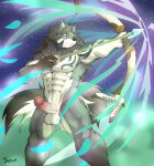  abs absurd_res anthro archer arrow balls bow_(weapon) canid canine canis erection fur genitals grey_body grey_fur hair hi_res male mammal mane mane_hair muscular muscular_anthro muscular_male nude pecs penis ranged_weapon serenaught solo temujin tokyo_afterschool_summoners video_games weapon wolf 