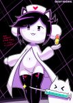  &lt;3 canid canine clothing disfigure drugs duo felid female fox genitals hat headgear headwear hi_res legwear mammal nurse_clothing nurse_hat nurse_headwear pills pussy syringe tem temmie_(undertale) undertale video_games 